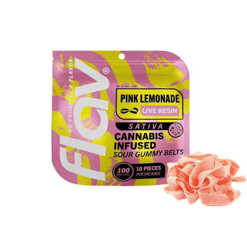 Flav Gummies Belts Live Resin 100mg - Pink Lemonade