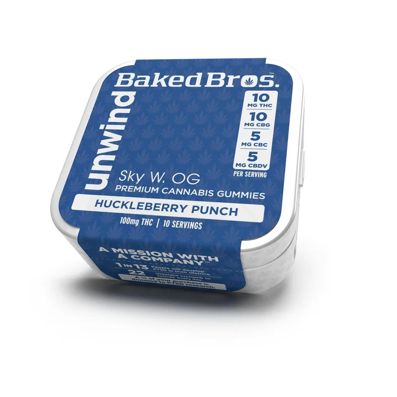 Baked Bros 100mg - Huckleberry Punch Unwind TCH CBDV