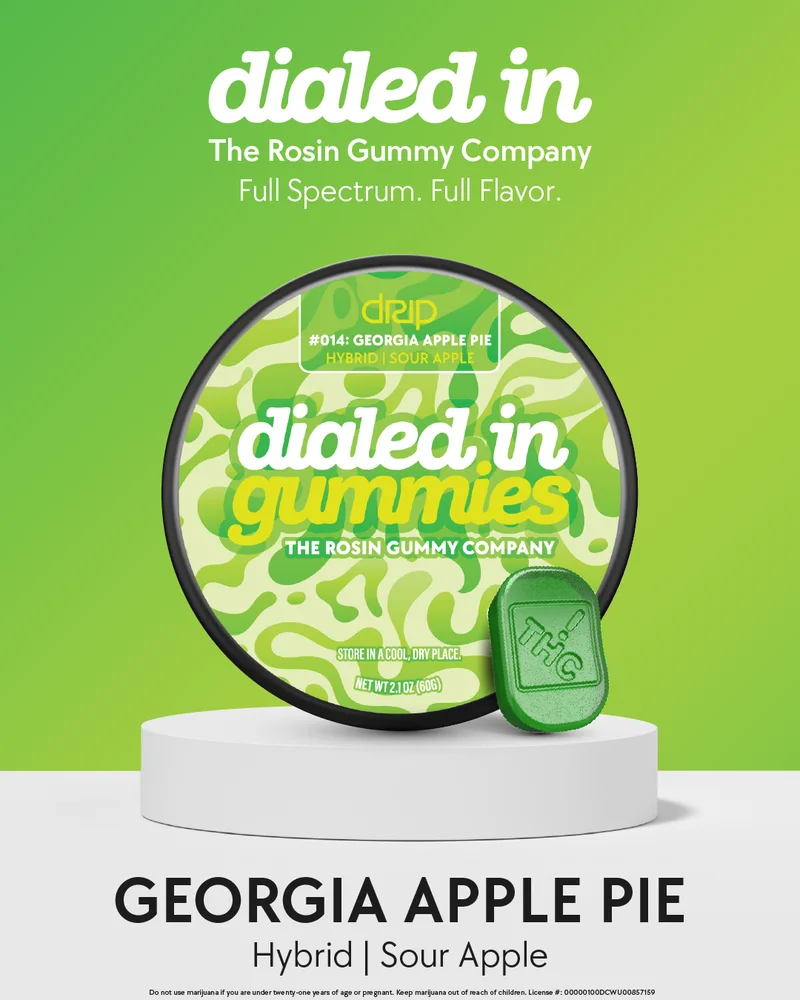 Dialed In Gummies Rosin 100mg THC - Sour Apple