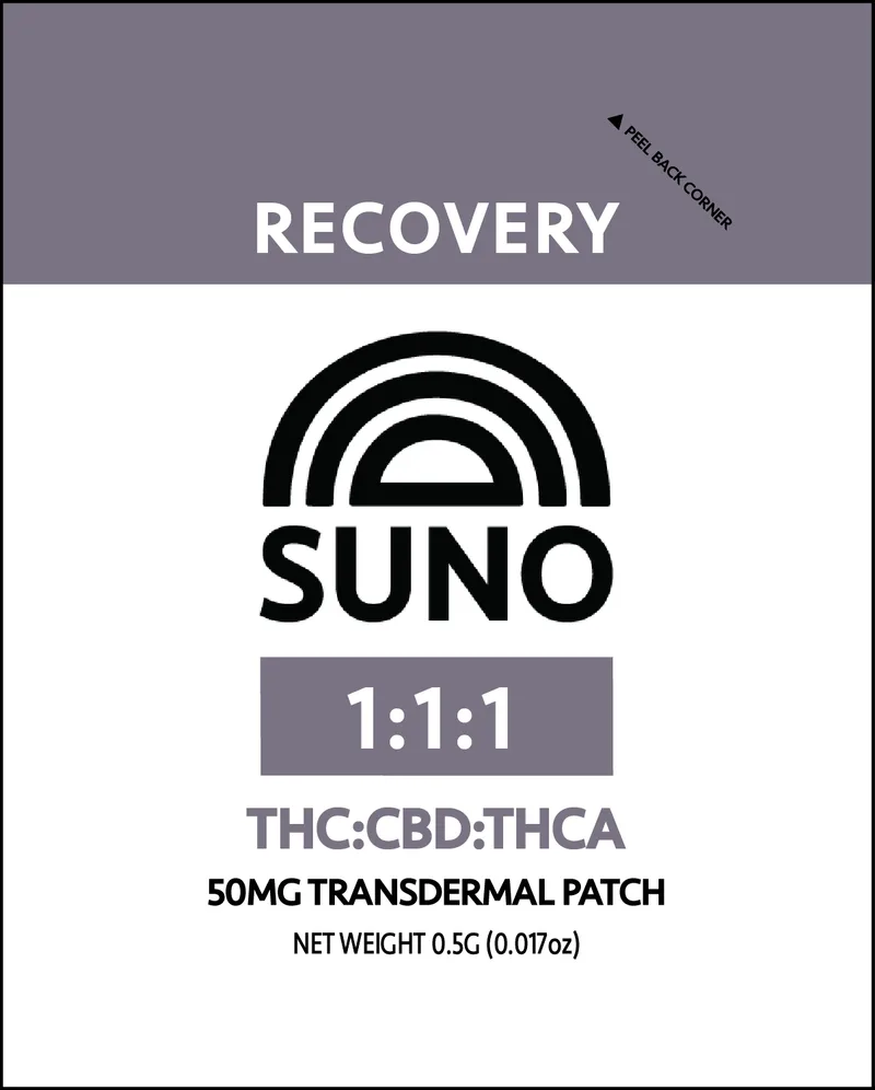 SUNO - Transdermal Patch 1:1:1 - Recovery (50mg THC/CDB/THCa)