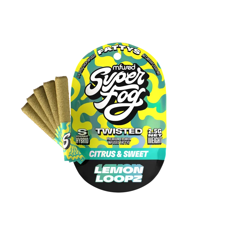 Mfused Super Fog - Twisted Fattys - Infused Preroll 5pk - Lemon Loopz (S/H) (2.5g)