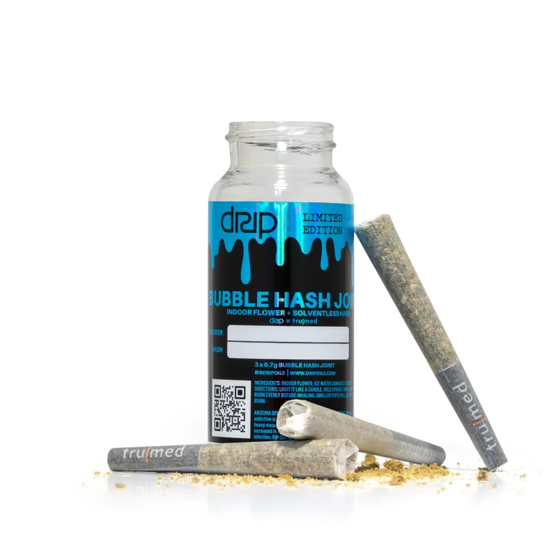 Drip 2.1g Infused Preroll Bubble Hash 3pk - Grape Zandy x Grape Zandy