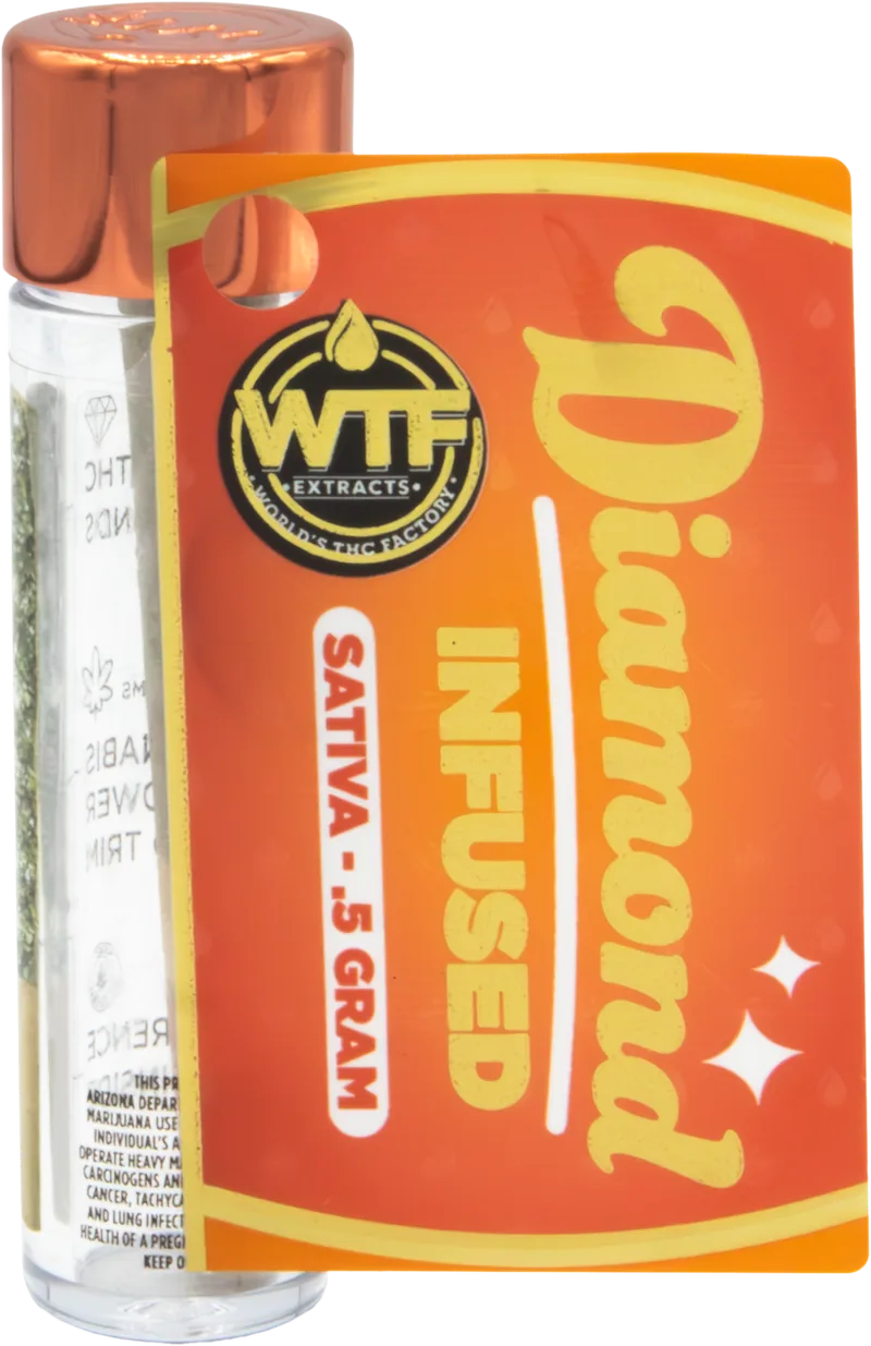 WTF Extracts 0.5g Diamond Infused Preroll - Lord of Peaches