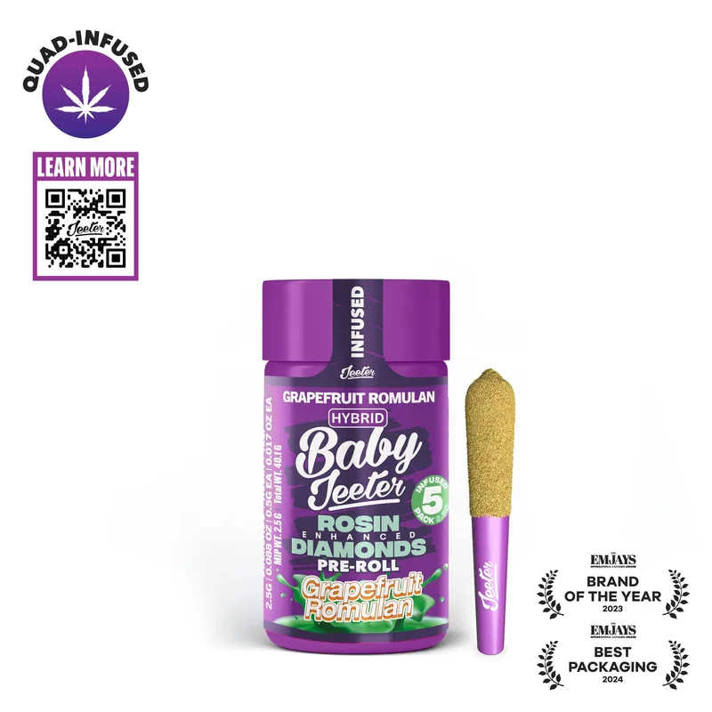 Grapefruit Romulan Baby Jeeter Infused Pre-Roll 5-pack | 2.5g