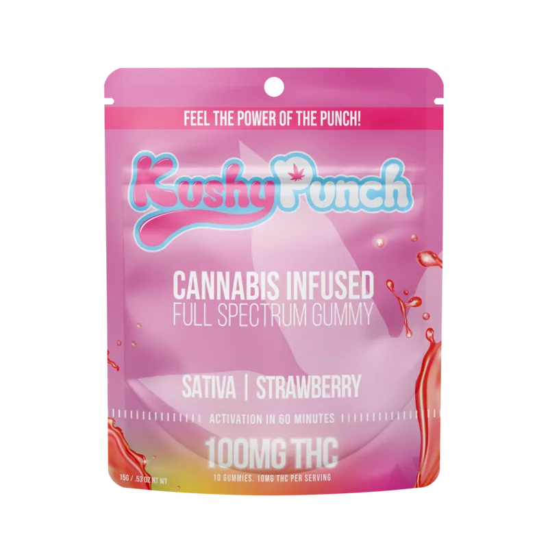 Kushy Punch Gummies 100mg - Strawberry