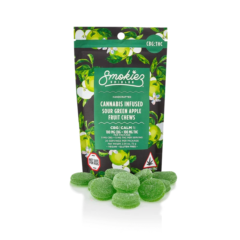 Smokiez Sweet Gummies 1:1 (THC/CBG) 100mg (10pk) - Green Apple