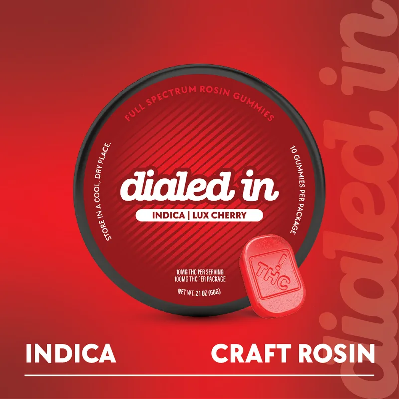 Dialed In Gummies Rosin 100mg THC - Lux Cherry