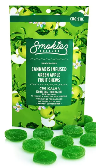 Smokiez Sweet Gummies 1:1 (THC/CBG) 100mg (10pk) - Green Apple