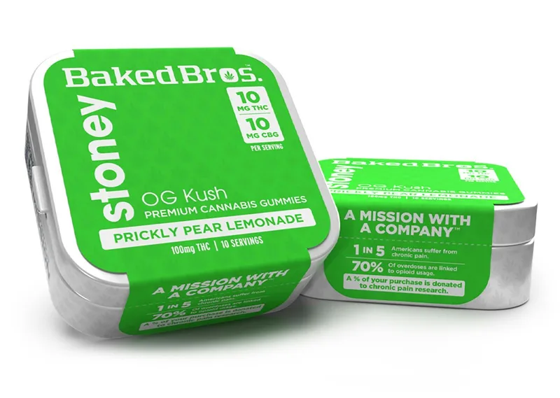 Baked Bros 100mg - Prickly Pear Lemonade Stoney