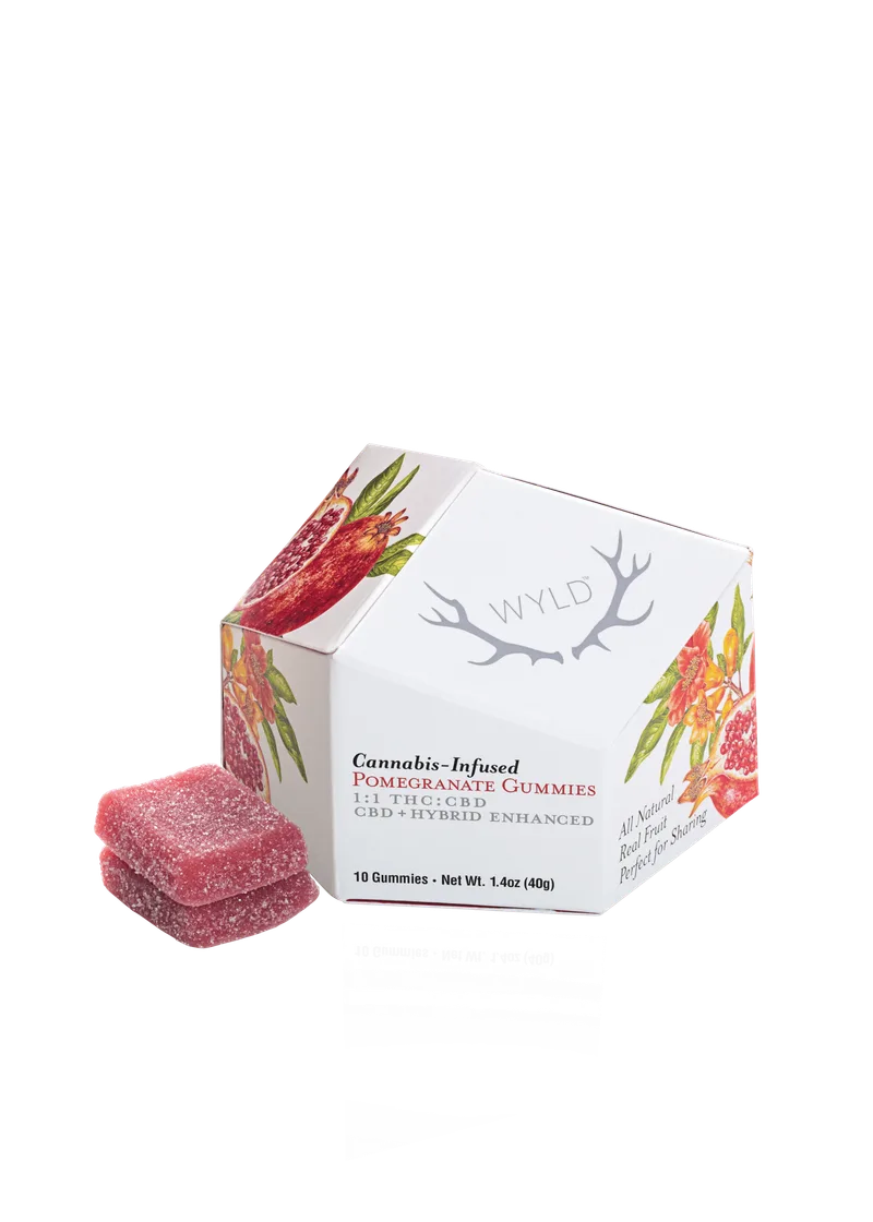 WYLD 1:1 (THC/CBD) Gummies 100mg - Pomegranate (H)