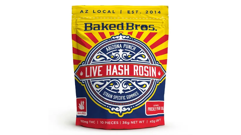 Baked Bros Live Hash Rosin Gummies 100mg - Arizona Punch