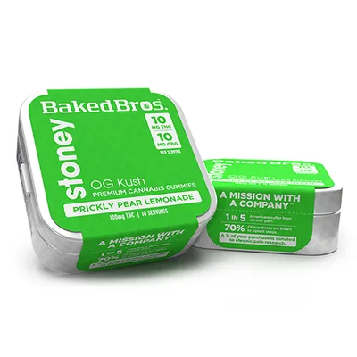 Baked Bros - Gummies 1:1 - Stoney Prickly Pear Lemonade (H) (100mg THC/CBG)