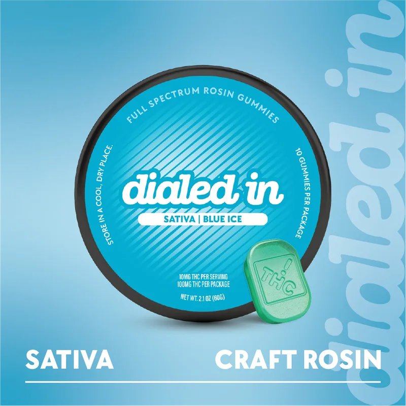 Dialed In Gummies Rosin 100mg THC - Blue Ice