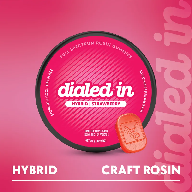 Dialed In Gummies Rosin 100mg THC - Strawberry