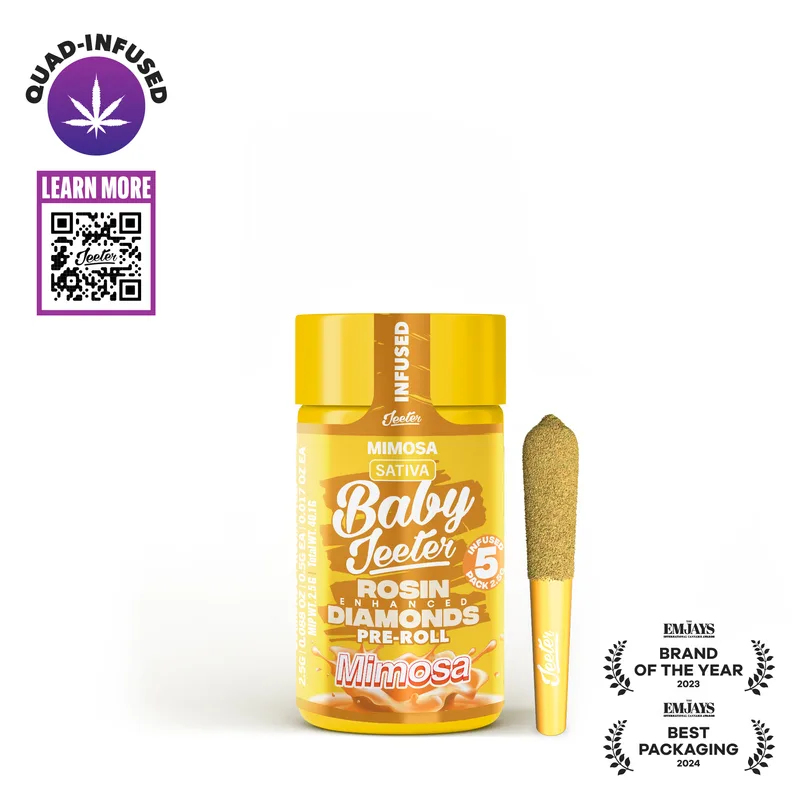 Jeeter 2.5g Quad Infused Baby Prerolls 5pk - Mimosa