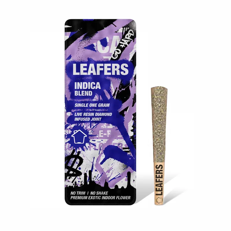 Leafers - Live Resin Diamond Infused Preroll - Indica Blend (I) (1.0g)