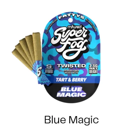 Mfused Super Fog - Twisted Fattys - Infused Preroll 5pk - Blue Magic (S/H) (2.5g)