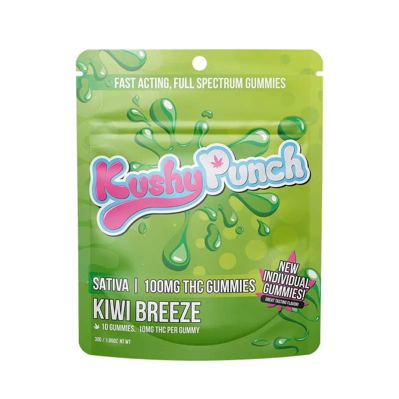 Kushy Punch Gummies 100mg - Kiwi Breeze
