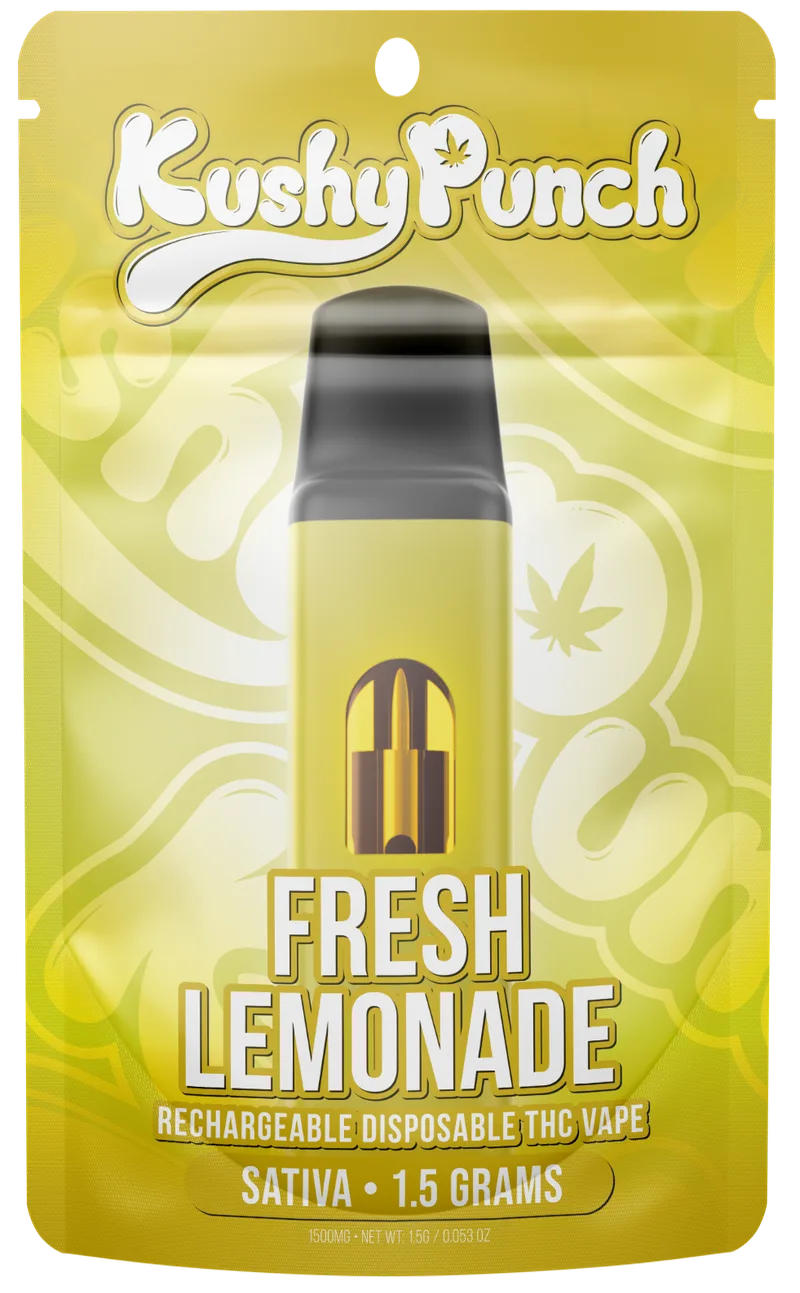 Kushy Punch 1.5g Distillate Disposable - Fresh Lemonade