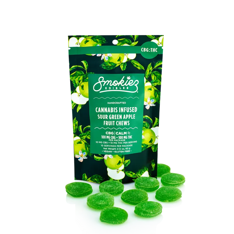 Smokiez - Gummies Sour 1:1 - Green Apple (H) (100mg THC/CBG)