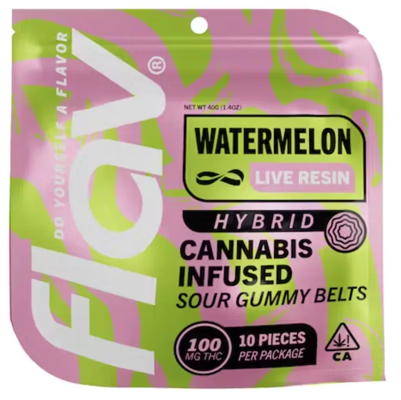 Flav - Gummies Belts Live Resin - Watermelon (H) (100mg)