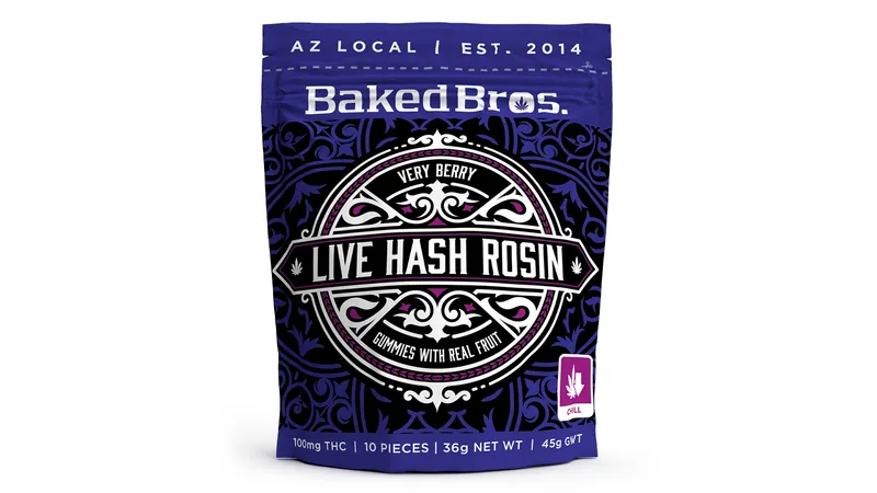 Baked Bros Live Hash Rosin Gummies 100mg - Very Berry