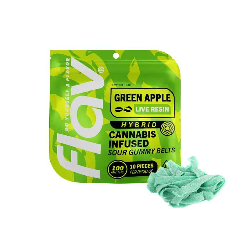 Flav - Gummies Belts Live Resin - Green Apple (H) (100mg)