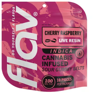 Flav Gummies Belts Live Resin 100mg - Cherry Raspberry
