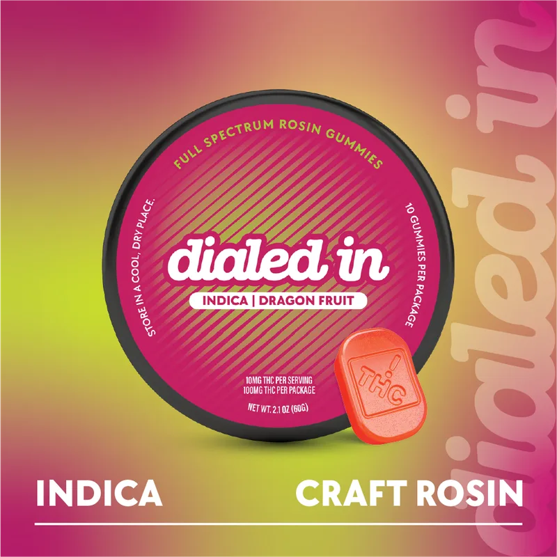 Dialed In Gummies Rosin 100mg THC - Dragon Fruit