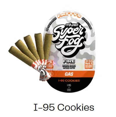 Mfused Super Fog - Fire Fattys - Infused Preroll 5pk - I-95 Cookies (H) (2.5g)