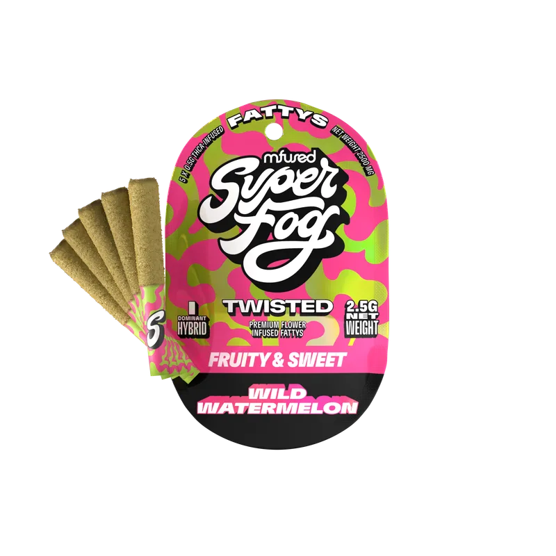 Mfused Super Fog 2.5g Twisted Fattys Infused Preroll 5pk - Wild Watermelon