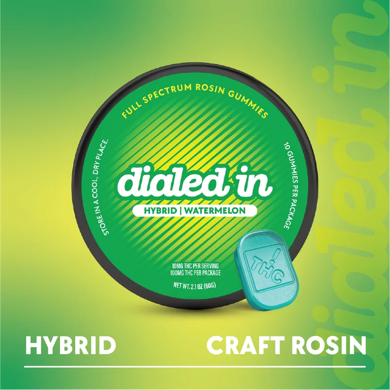 Dialed In Gummies Rosin 100mg THC - Watermelon
