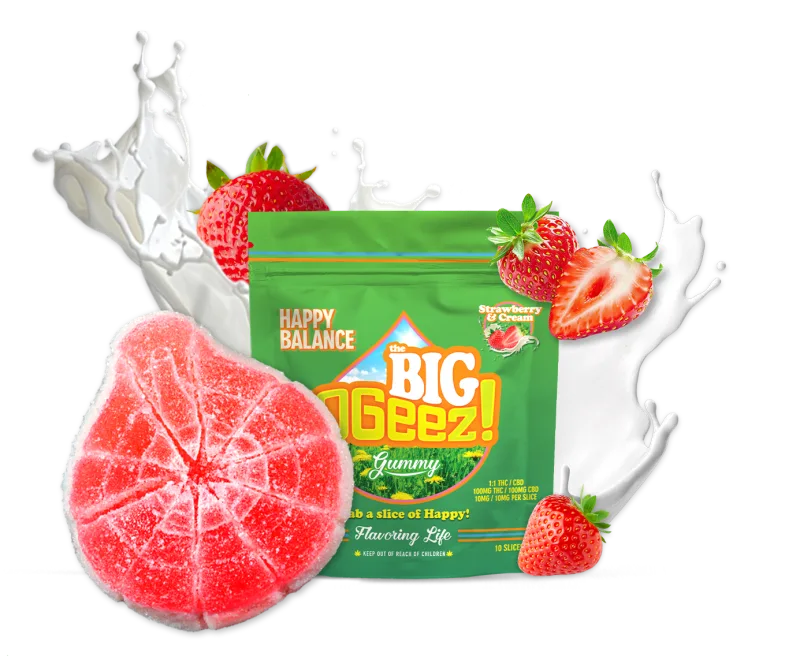 Strawberries And Cream BIG 1:1 THC:CBD Gummy