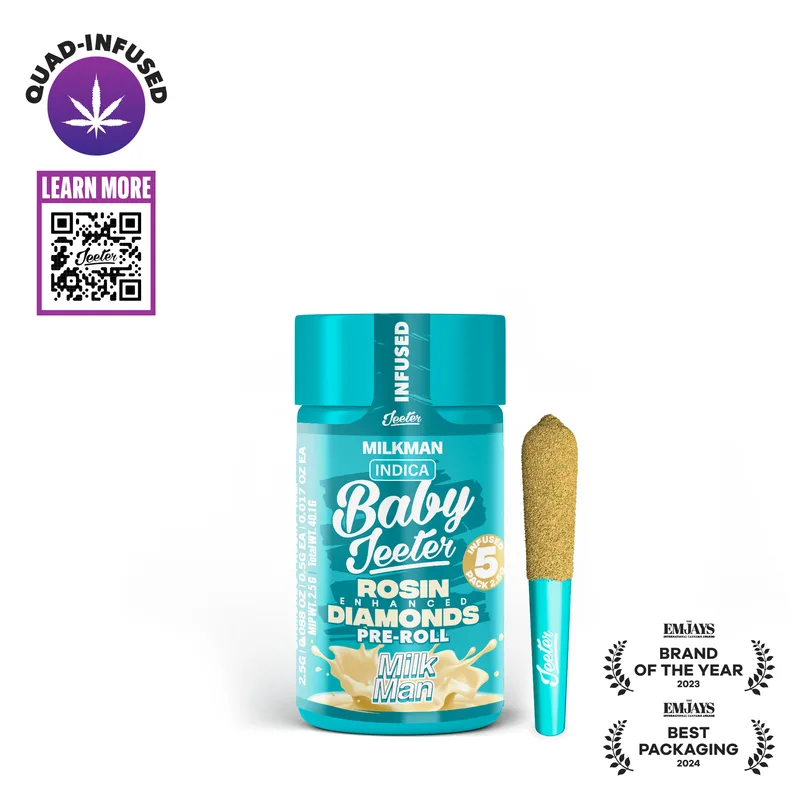 Jeeter 2.5g Quad Infused Baby Prerolls 5pk - Milkman