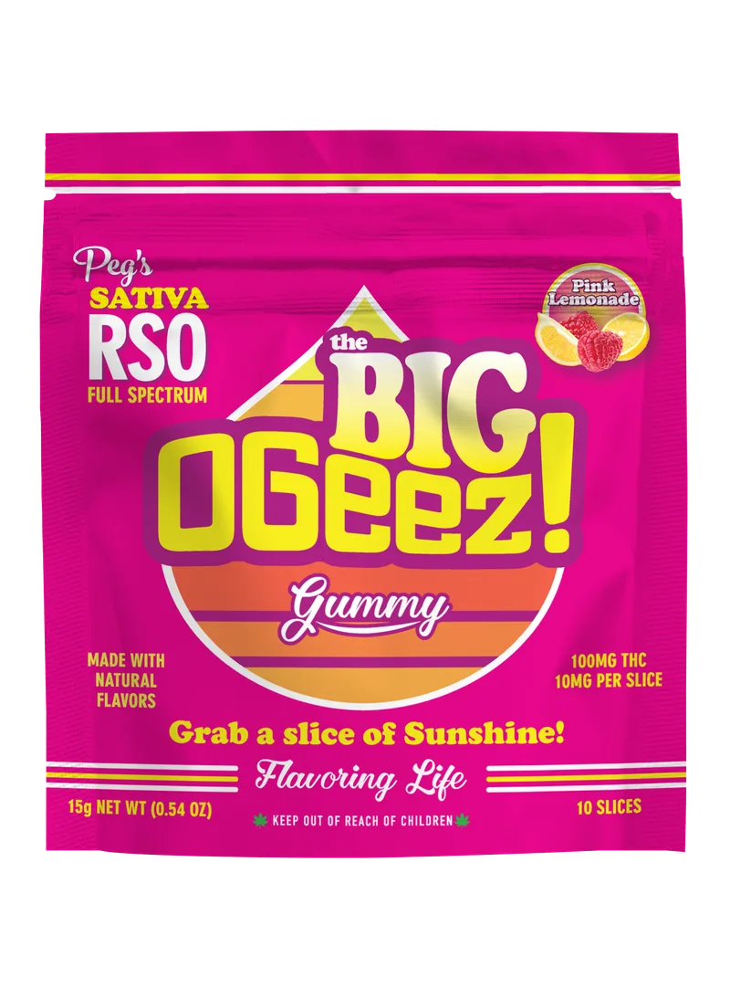 OGeez! - Peg's BIG Gummies Sativa RSO - Pink Lemonade (S) (100mg)