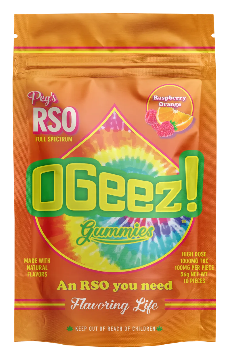 OGeez! - Peg's Gummies RSO - Raspberry Orange (H) (1000mg)