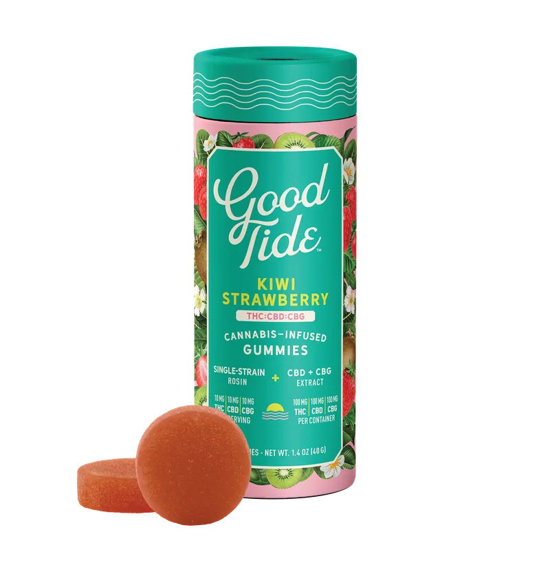 Good Tide - Gummies Hash Rosin 1:1:1 - Kiwi Strawberry (100mg THC/CBD/CBG)