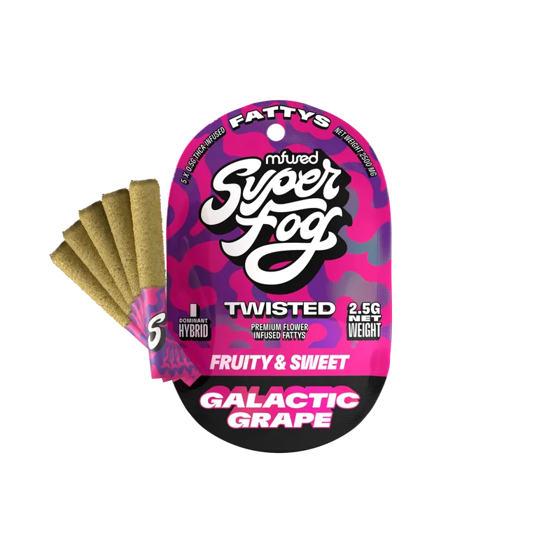 Mfused Super Fog - Twisted Fattys - Infused Preroll 5pk - Galactic Grape (IH) (2.5g)