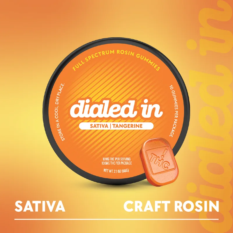 Dialed In Gummies Rosin 100mg THC - Tangerine