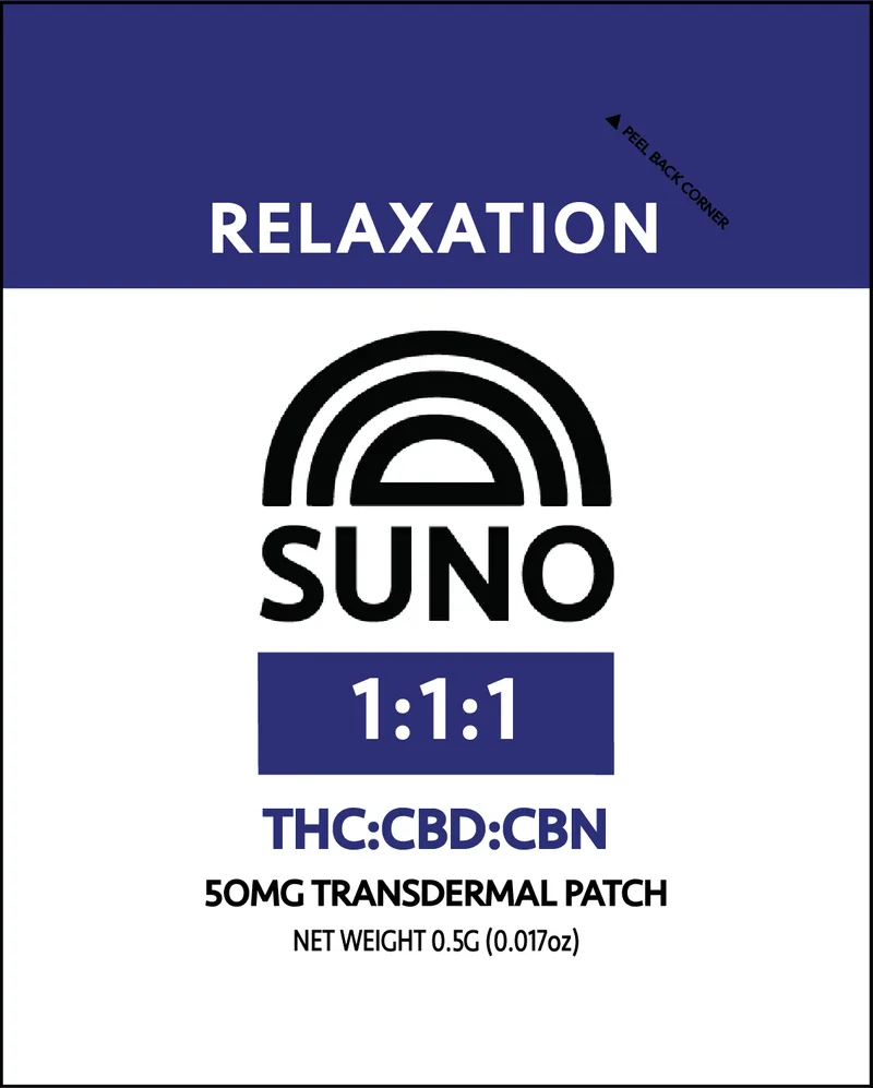 SUNO - Transdermal Patch 1:1:1 - Relaxation (50mg THC/CDB/CBN)