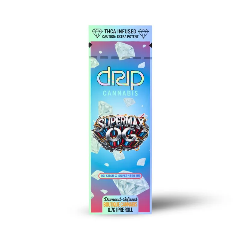 Drip - Diamond Infused Preroll - SuperMax OG x Gas Face (H) (0.7g)