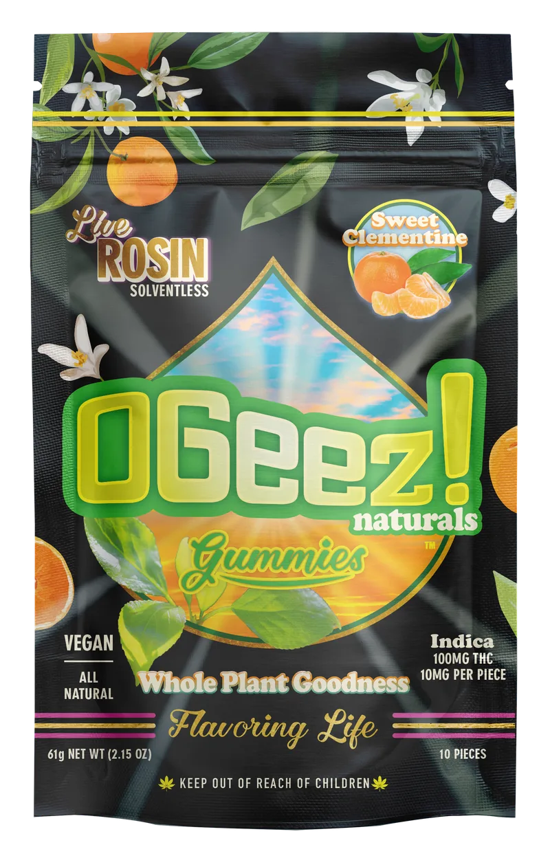 OGeez! Naturals Gummies Live Rosin Vegan 100mg - Sweet Clementine