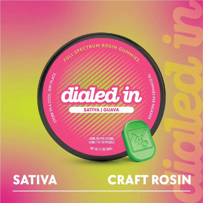 Dialed In Gummies Rosin 100mg THC - Guava
