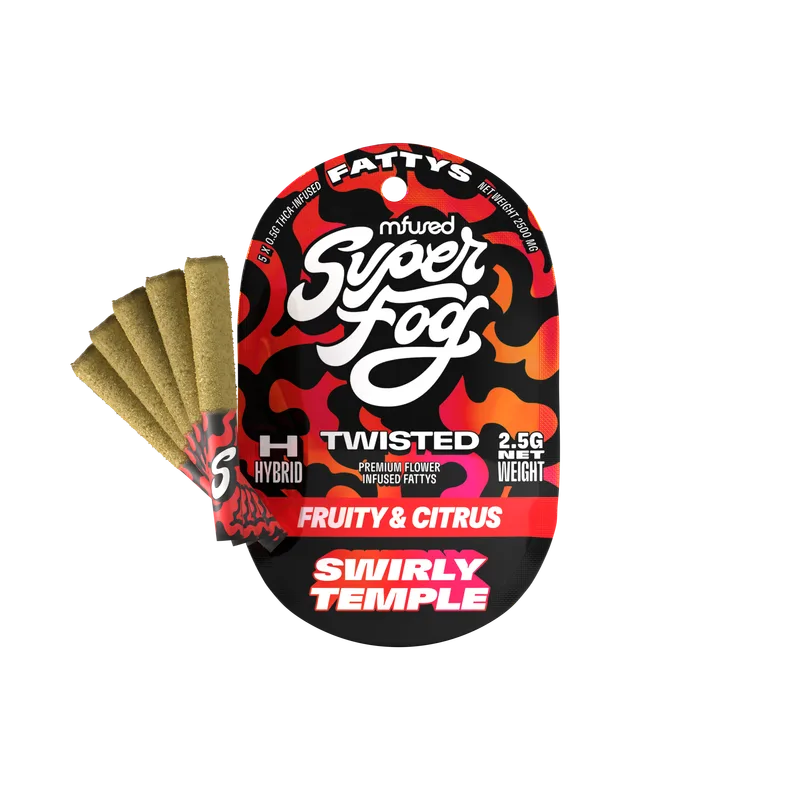 Mfused Super Fog - Twisted Fattys - Infused Preroll 5pk - Swirly Temple (H) (2.5g)