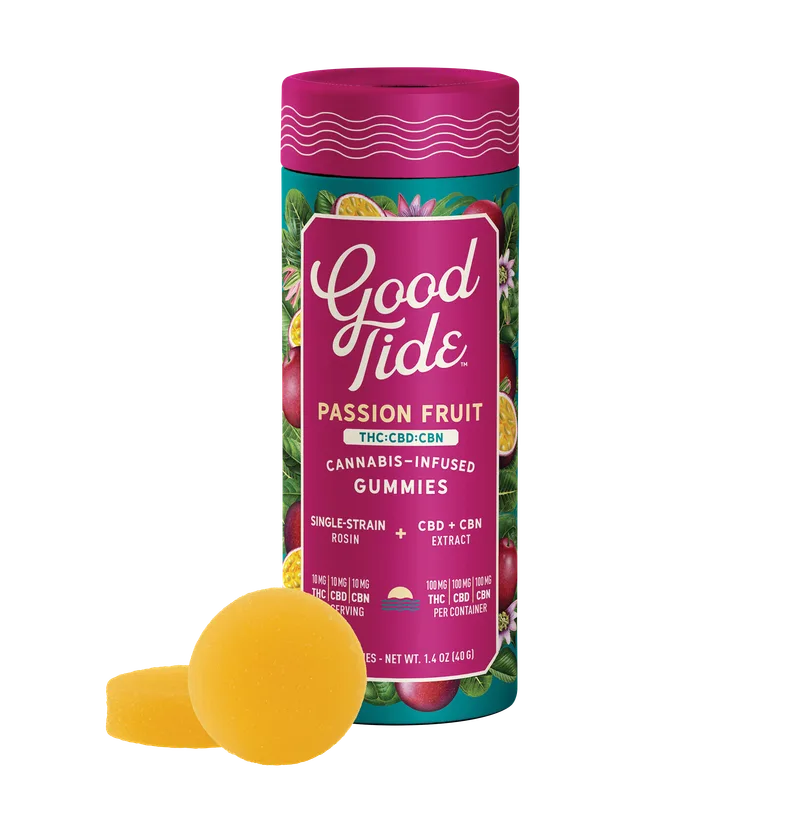 Good Tide by Wyld Gummies Hash Rosin 1:1:1 (100mg THC/CBN/CBD) - Passionfruit