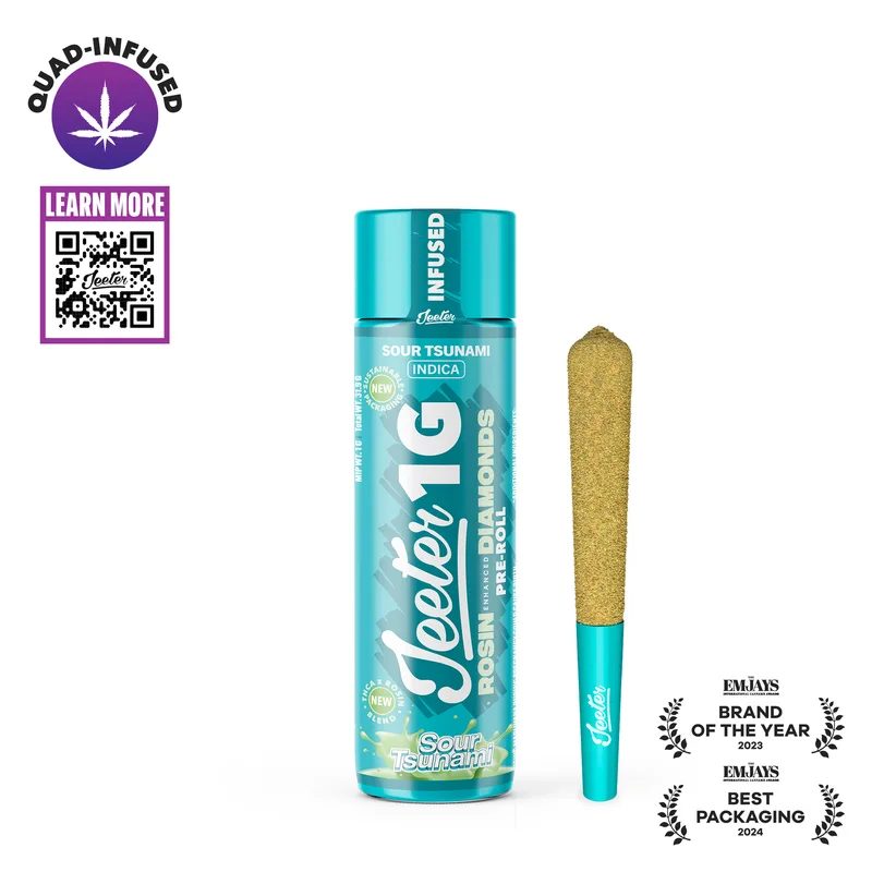 Jeeter 1g Quad Infused Preroll - Sour Tsunami