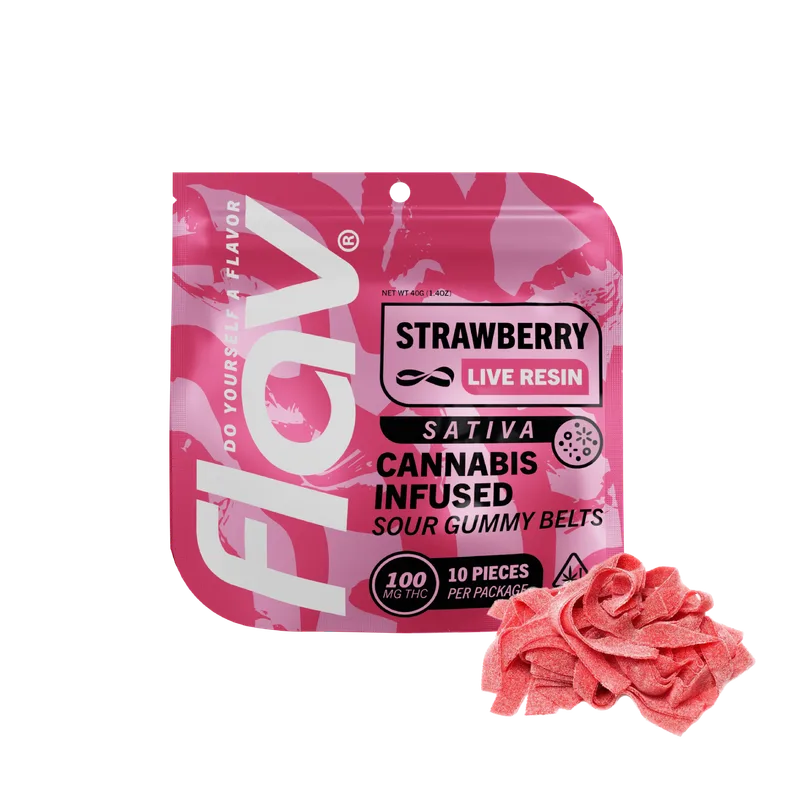 Flav - Gummies Belts Live Resin - Strawberry (S) (100mg)