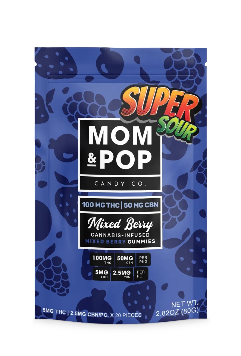 Mom & Pop - Sour Gummies - Mixed Berry (H) (100mg THC/50mg CBN)