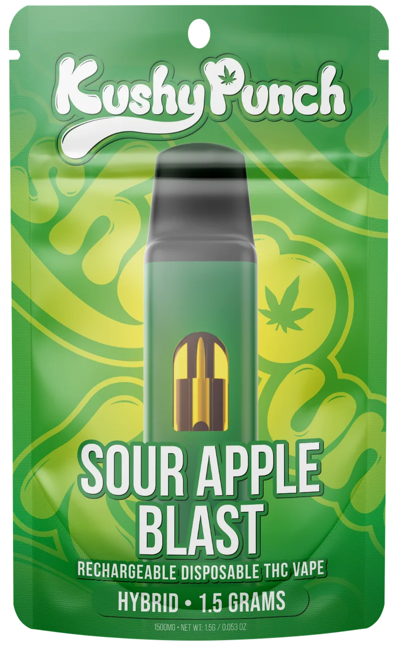 Kushy Punch - Disposable Distillate - Sour Apple Blast (H) (1.5g)