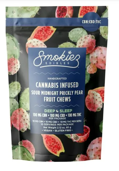Smokiez - Gummies Sour 1:1:1 - Midnight Prickly Pear (I) (100mg THC/CBD/CBN)